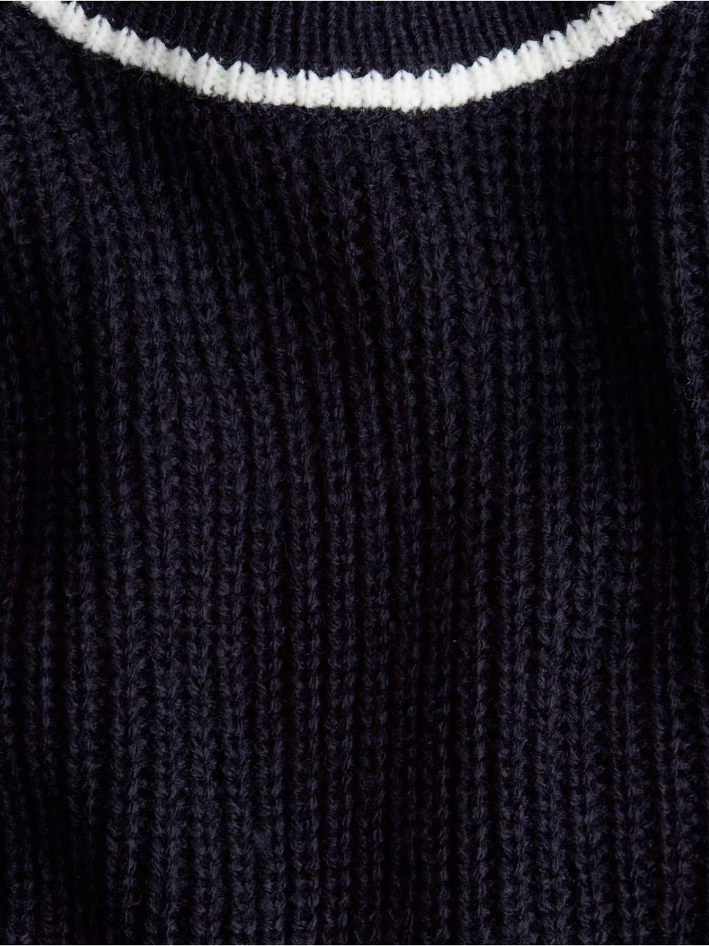 Sweater Vest with Contrast Trim - Navy & White - Picture 2 of 2